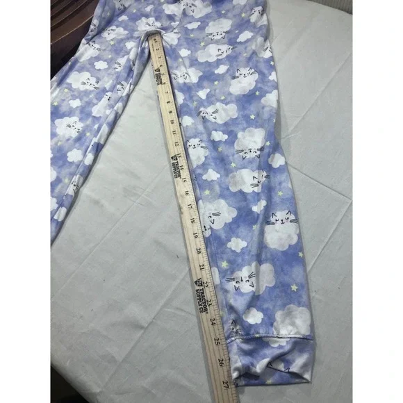 Secret Treasures Cat Nap Pajama Set Purple Clouds Cats Sleepwear Women's Size S - Picture 9 of 12